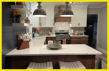 Shattered Pattern Quartz Countertop