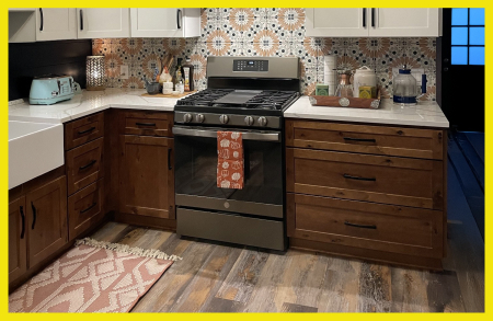 Narrow Shaker Rustic Kitchen Cabinets